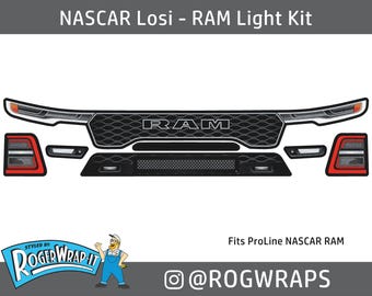 NASCAR Losi 1/12 - PROLINE - Replacement Lights Grill Decal Sticker Kit - RAM  - Chevrolet Truck Nastruck