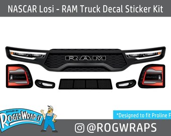 NASCAR Losi 1/12 - RAM - Lights Grill Decal Sticker Kit - Dodge Truck - fits Proline F150
