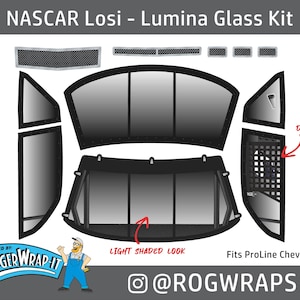 PROLINE Chevy Lumina Window Glass Grill Decal Sticker Kit for NASCAR 1/12 LOSI rc car wrap Chevrolet