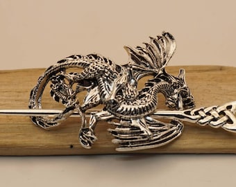 Metall-Haarnadel mit einem fliegenden Drachen-Haarstab in Silberfarbe