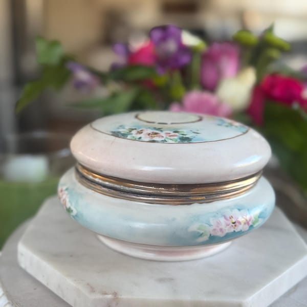 Vintage Limoges Vanity Box – French Floral Trinket Storage