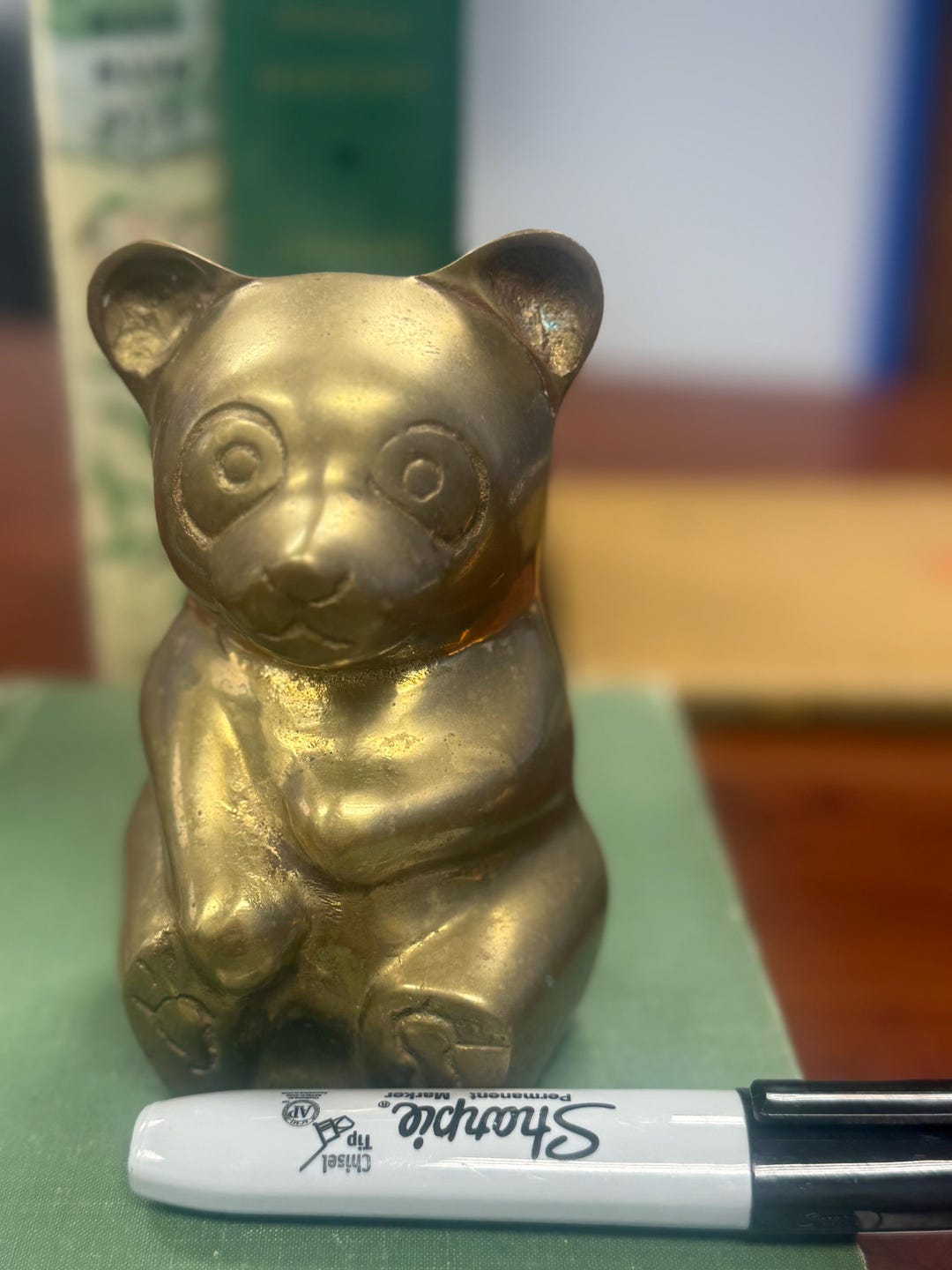 Antique Solid Brass Panda Bear, Korean Paperweight Collectible - Etsy