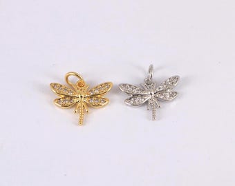 Gold Dragonfly Charms,18K Gold Plated Dragonfly Pendant,Insect Pendant,DIY Jewelry Making Supplies