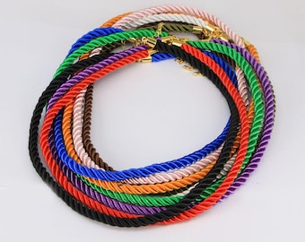 Collane regolabili in cordino di seta satinata intrecciato spesso 5 mm - 5 pezzi per collana