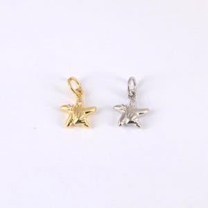 18K Gold Plated Starfish Pendant,Micro Zircon Pave Starfish Charm,DIY Jewelry Making Supply