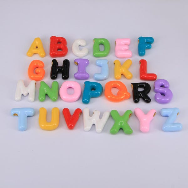 Enamel Letter Charms - Etsy