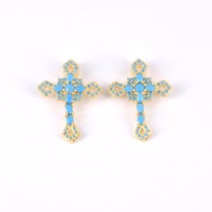 Gold Cross Charms,18K Gold Plated Zircon Cross Pendant,Cross Charm Bracelet Necklace for DIY Jewelry Making Supply
