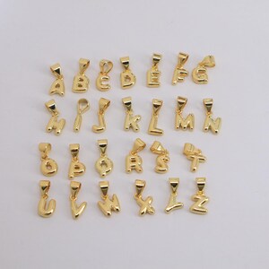 18k Gold Plated Letter Charm, Mini Letter Charm, Gold Letter Bead, Initial Charm, Letter Bracelet, Gold Plated Findings
