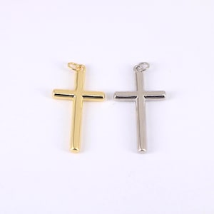Gold Cross Charms,18K Gold Plated Cross Pendant,Religious Charm,DIY Bracelet Necklace Jewelry Making Supply