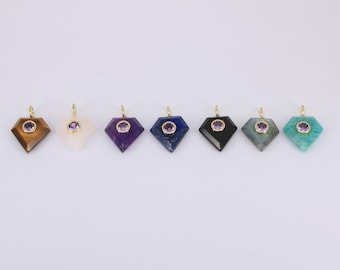 Exquisite Edelstein Kristall Anhänger, Tigerauge, Obsidian, Lapis Lazuli Stein Anhänger, Minimalist Schmuck machen