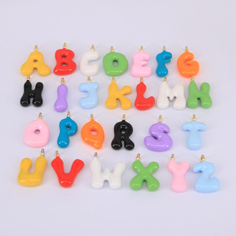 Enamel Letter Charms - Etsy