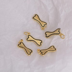 Mini bone charm in 18k gold filled for bracelet necklace earring charm supply
