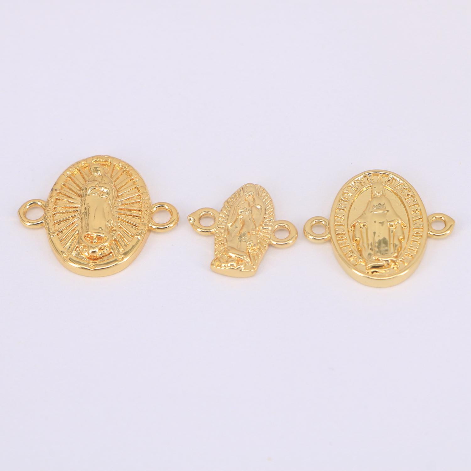 18K Gold Virgin Mary Connector Charm,virgin Mary Beads, DIY