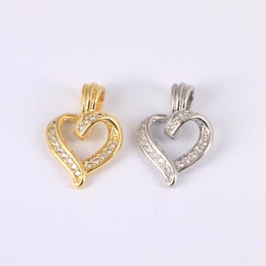 Exquisite Heart-Shaped Pendant, 18K Gold Plated Zircon Heart-Shaped Pendant,DIY Jewelry Making Supply