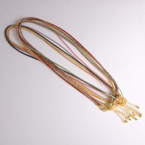 1.5mm Braided Silky Rope Cord Necklace , Silk Cord Necklace, Necklace Making Jewelry Supplies 5pcs