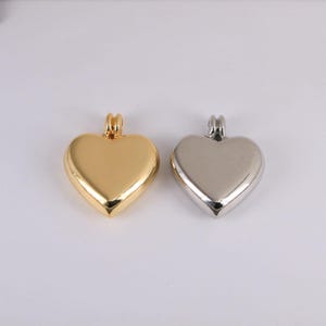 Puffy heart 18K gold filled bracelet charm necklace pendant minimalist charms