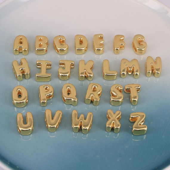 ファッション光沢ゴールド 26文字ビッグホールビーズ DIY ブレスレット