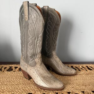 Vtg 80s Tony Leather Bangkok Python Exotic Snakeskin Cowboy Boot Women 5.5 /6