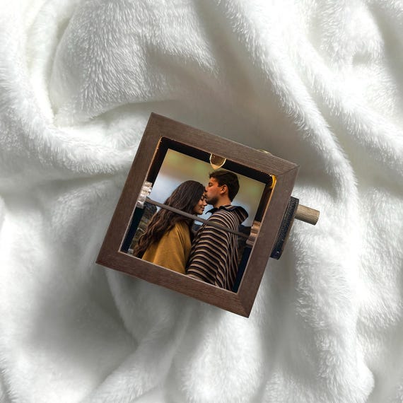 Personalized Gift Frame Custom Flipbook Photo Frame With Light Hand Cranked Animation B 641569