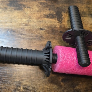 Pool Noodle Sword Handles (2-Pack) – 3D Printed Grip Hilt for Foam Noodle Swords