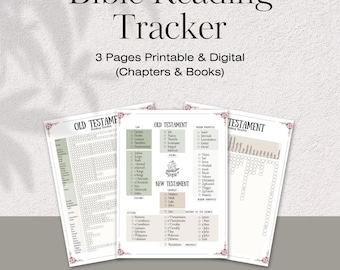 Bible Reading Tracker Printable | Old & New Testament Checklist (Digital Download)