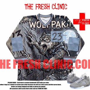 Jordan 5 Wolf Grey (Wolfpak) - Custom Hockey Jersey