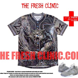 Jordan 5 Wolf Grey (Wolfpak) - Custom Baseball Jersey