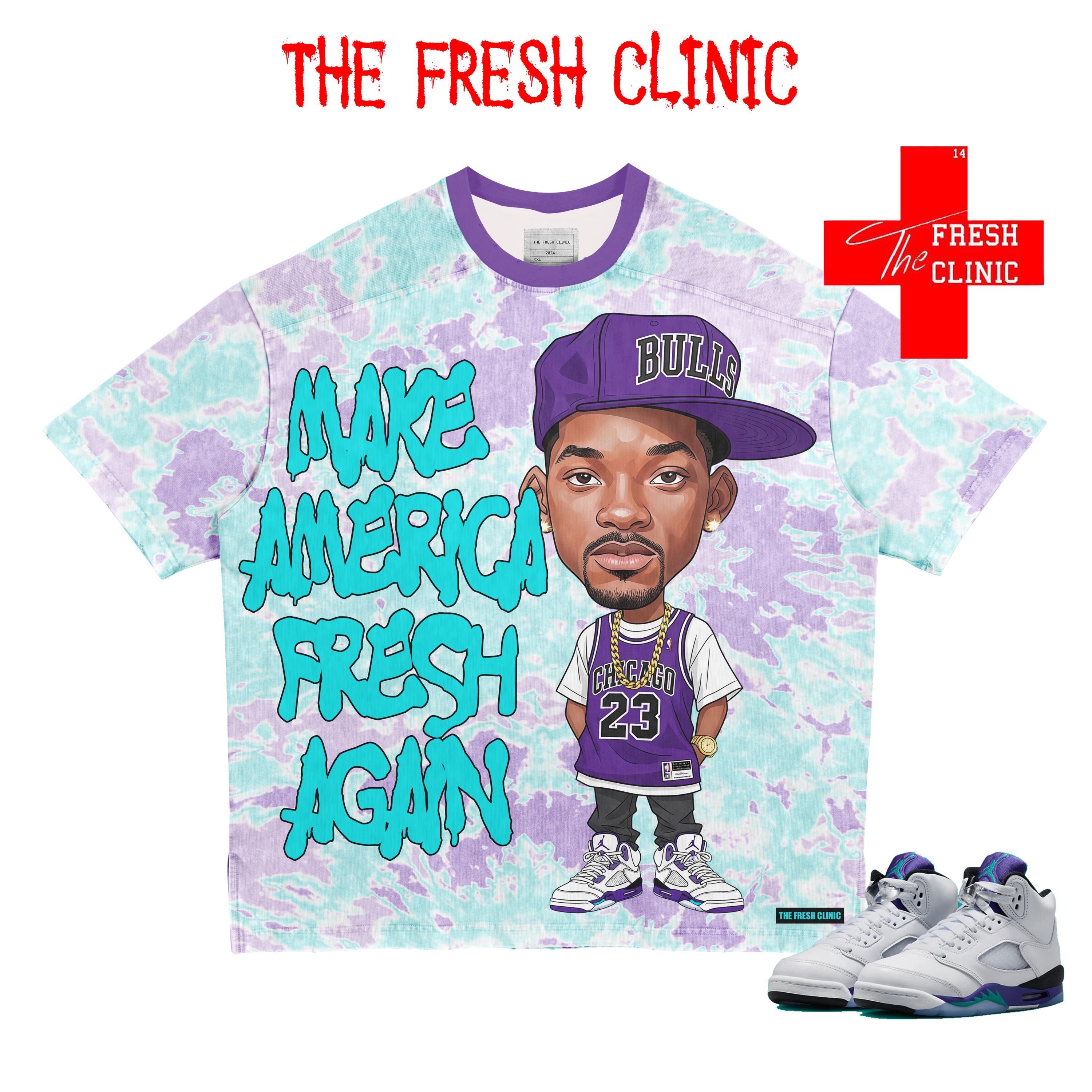 Jordan 5 Grape - Make America Fresh - Oversized Boxy tee