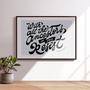 Con todos los antepasados, resiste la cita de Jaiya John, impresión digital de arte de pared, impresión digital inspiradora