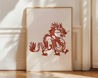 Stampa dell'Anno del Drago: Arte dello Zodiaco Cinese (Download Digitale)