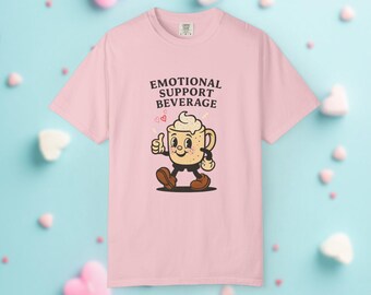 Retro Cartoon Mug Shirt - Emotional Support Beverage Tee, Vintage Valentines Day Gift, Anniversary & Birthday Present, Hot Cocoa Graphic Tee
