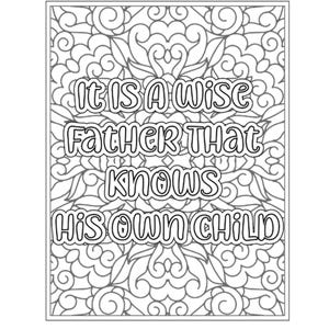 Father’s Day Quotes Coloring Book Printable – Coloring Pages for Dad, Digital Download Gift from Kids, Fun Father’s Day Activity