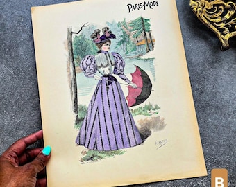 Ilustraciones antiguas y raras de moda francesa