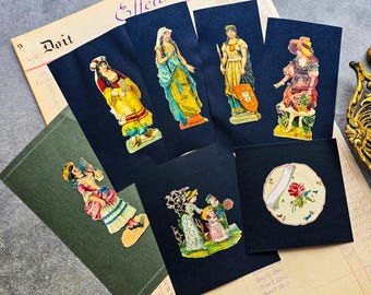 Cute Vintage French Die Cut Cards