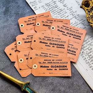 Lots d'étiquettes de pêche vintage françaises