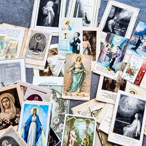 Vintage französische religiöse Kartensets