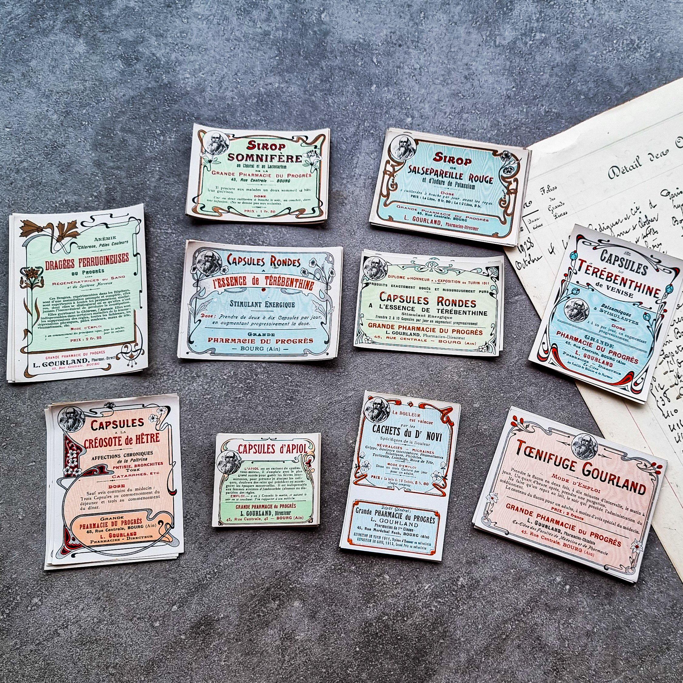 Old pharmacy labels - Etsy 日本