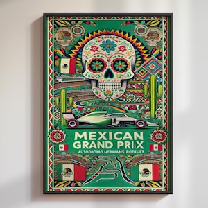 Mexican Grand Prix Print - Sergio Pérez Formula 1 Artwork - Unframed in A1 A2 A3 A4 A5 Sizes - Perfect Gift for F1 Fans