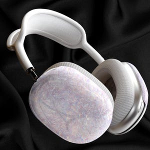 AirPods Max-hoesje holografische bloemenomslag pastel iriserende hoofdtelefoon skin esthetische wrap elegant cadeau voor haar zachte meisjesachtige accessoire