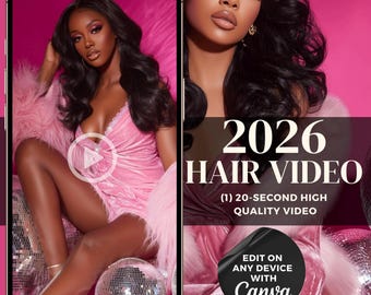 Reklama wideo z fryzurami do edycji w Canva: 20-sekundowa reklama w mediach społecznościowych (szablon Canva)
