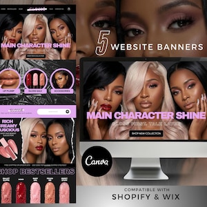 Editable Makeup Web Banner Templates: DIY Shopify | Wix Designs (Canva, Digital Download)