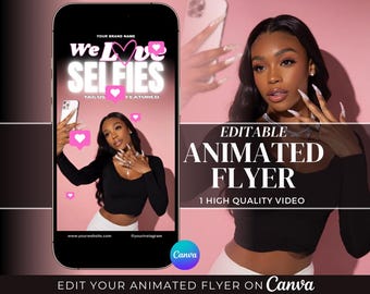 Animated Hair Flyer: Editable Canva Template for Beauty Business (MP4 Video Download)