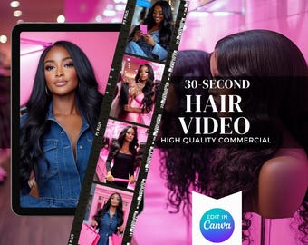 Film reklamowy o fryzurach: 30-sekundowa reklama w mediach społecznościowych (szablon Canva)