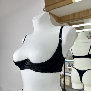 Satin Shelf bra open quarter cup for large bust, Cupless bra extreme  1/4 cup - half cup bra Plus size, Bra with support, Cupless lingerie