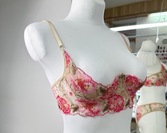 Quarter Cup Lace Bra, Lingerie for Small and Large Breasts, Bridal Boudoir Lingerie