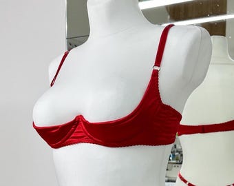 Satin Open Shelf Bra | Cupless Lingerie Top | Sheer Half Bust Bra