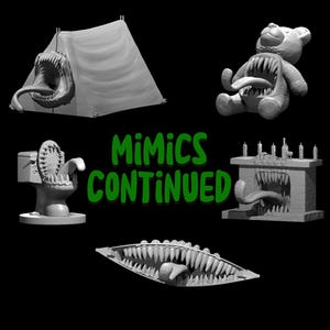 Mimics Continued | DnD Dungeons and Dragons D&D RPG Tabletop | Resin 3D Printed