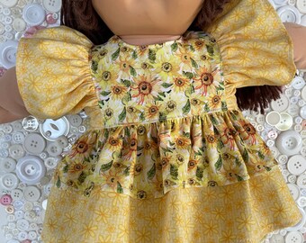 Sunflower Dress and Bloomers for 16" CPK Cabbage Patch Doll