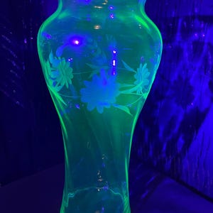 large uranium glass vase