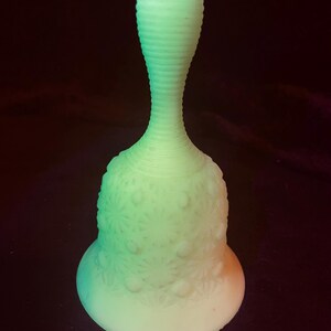 Uranium Glass Custard Daisy Button Bell